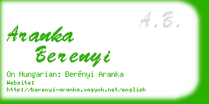 aranka berenyi business card