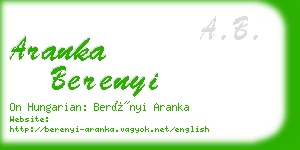 aranka berenyi business card